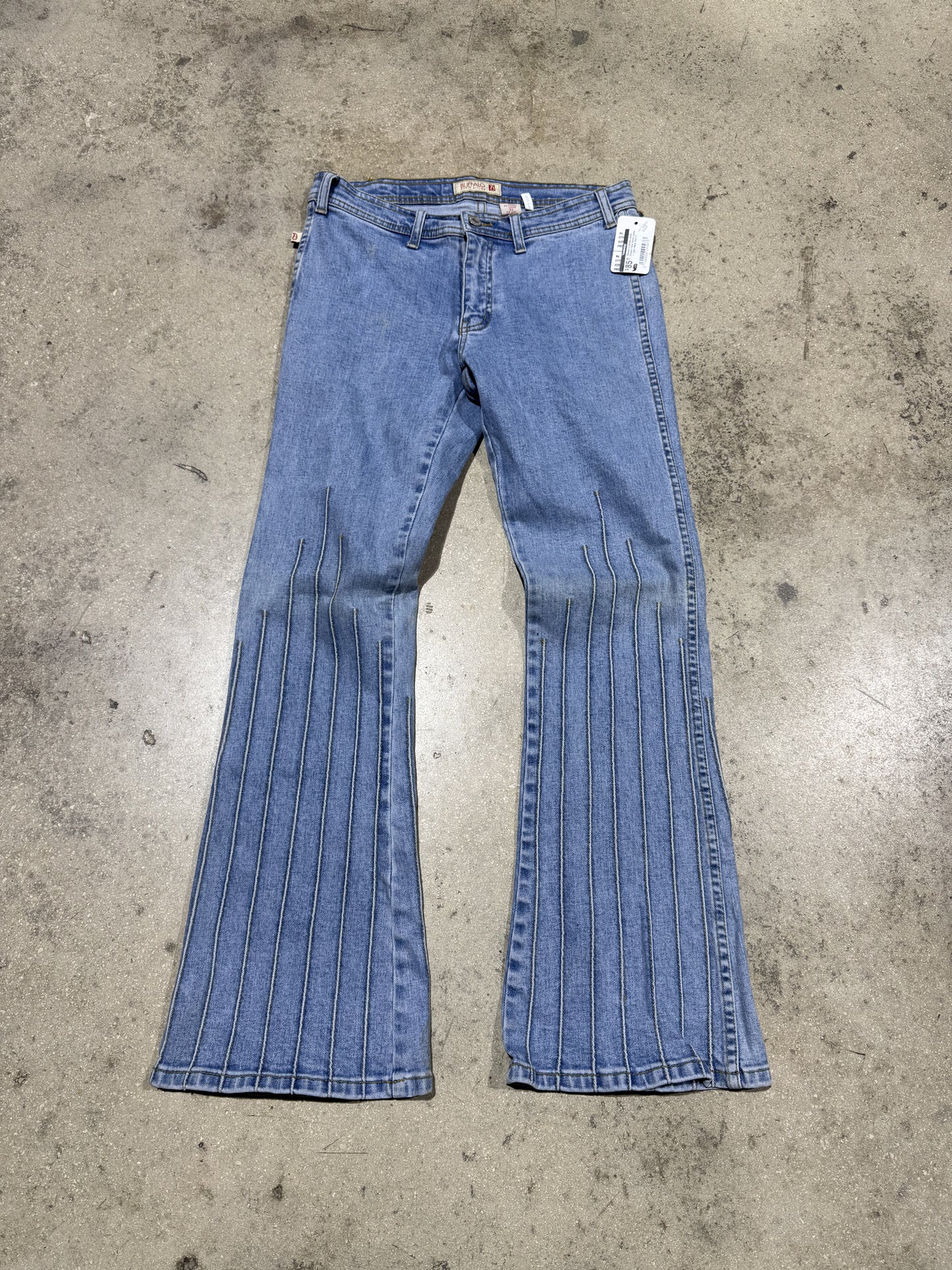 Women's Buffalo David Striped Flare Denim Jeans - Light Wash Size 31