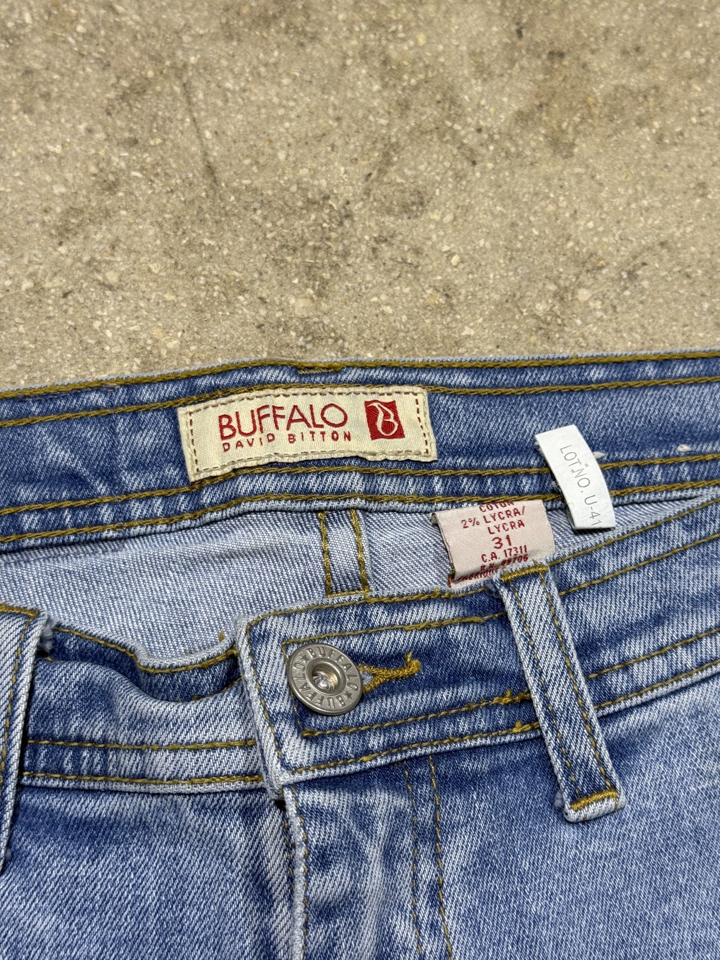 Women's Buffalo David Striped Flare Denim Jeans - Light Wash Size 31