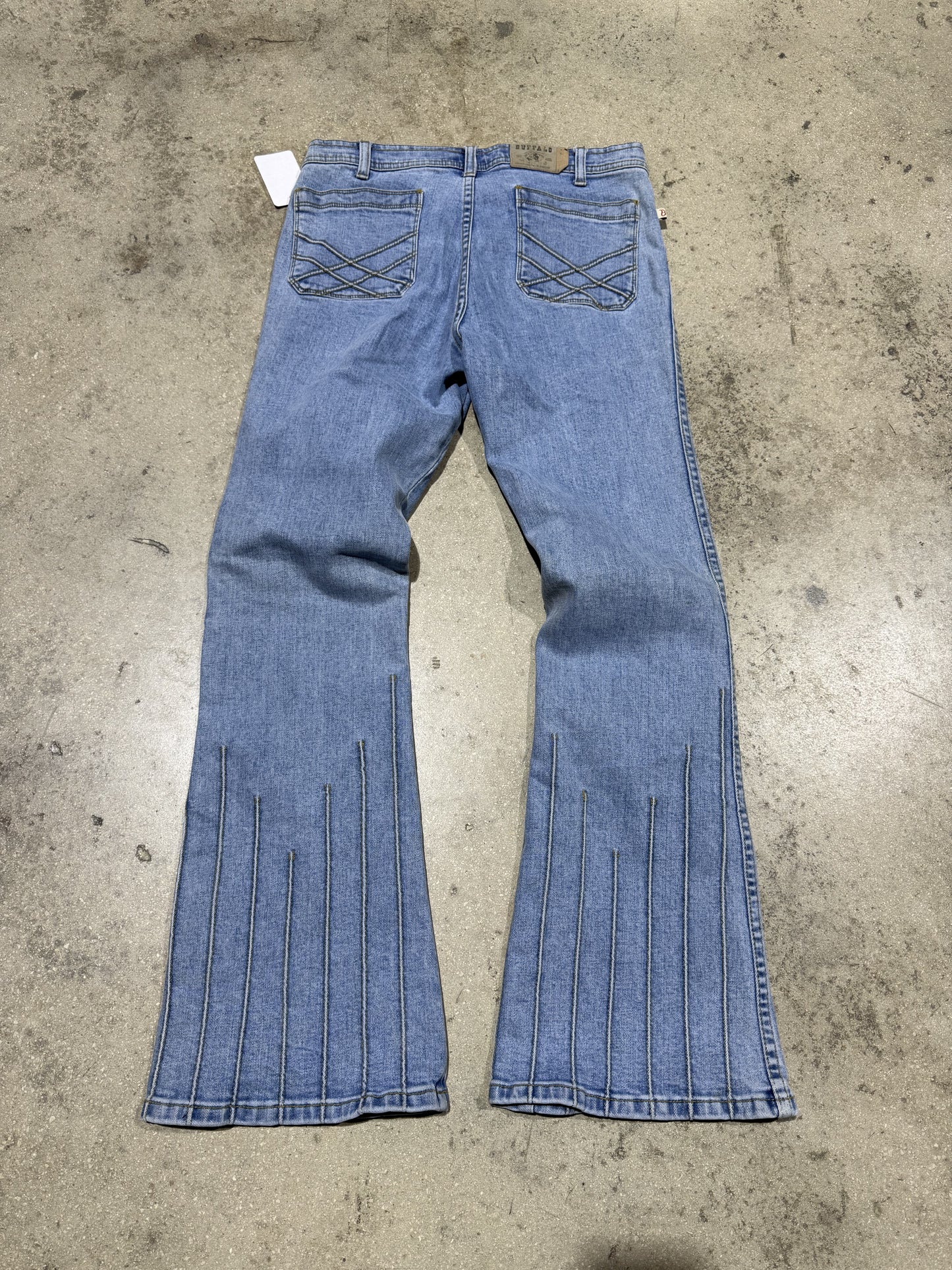Women's Buffalo David Striped Flare Denim Jeans - Light Wash Size 31
