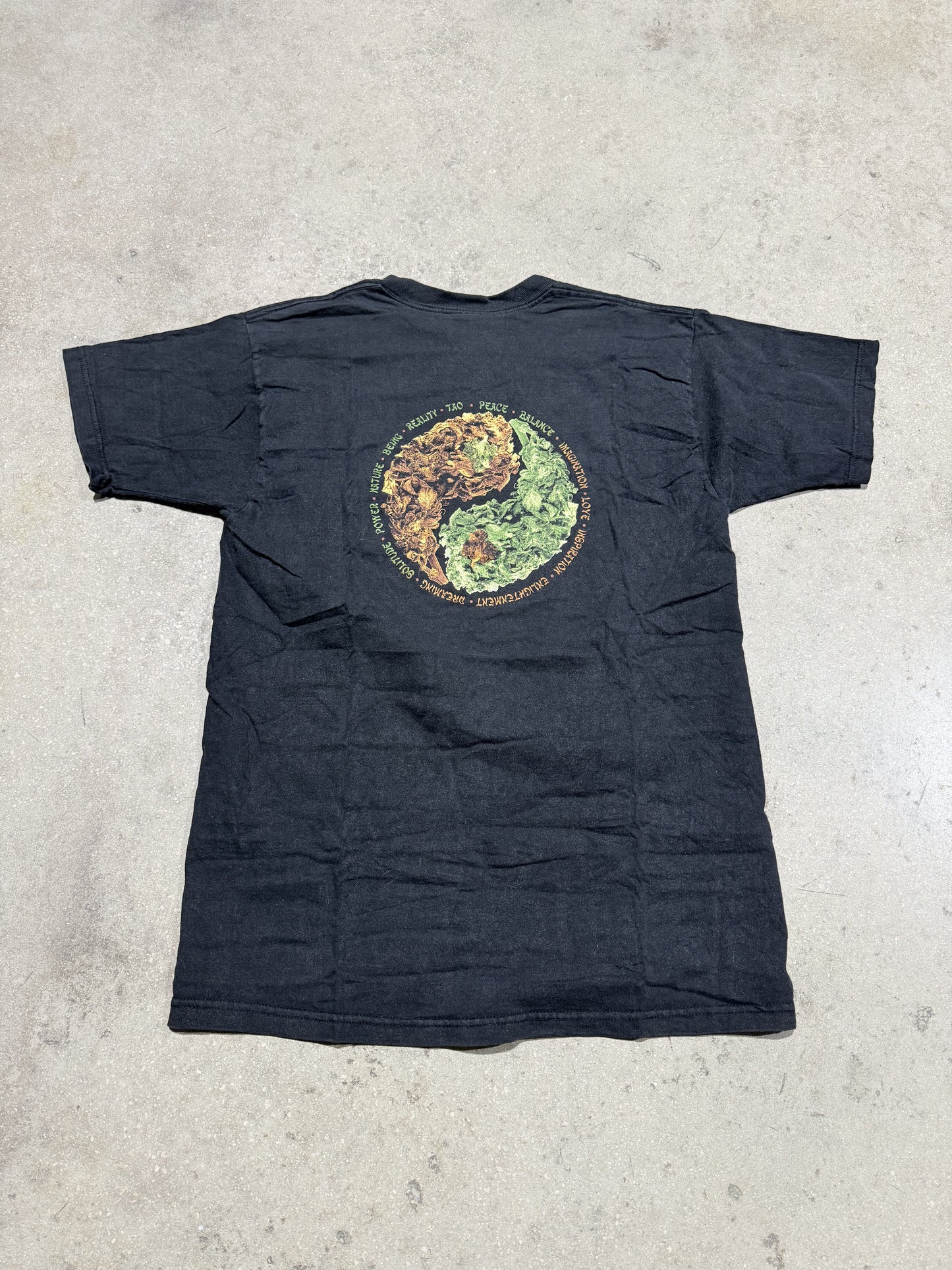 Weed Yin And Yang Tee - Black Size Large