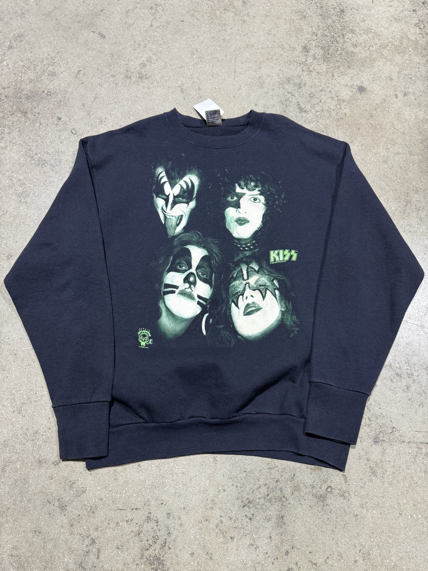 1986 Kiss Glow Faces Crewneck - Black Size Large