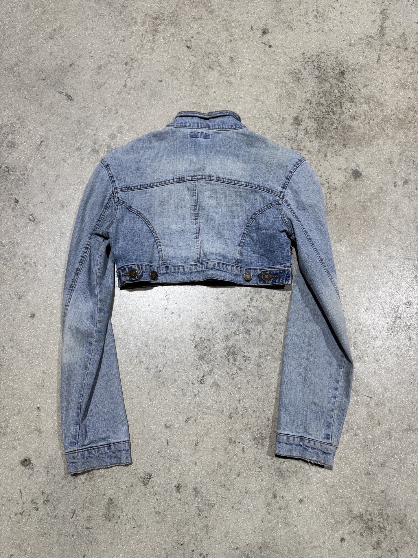 Women's Hollywood Studios Cropped Denim Jean Jacket - Light Wash Size XSmall