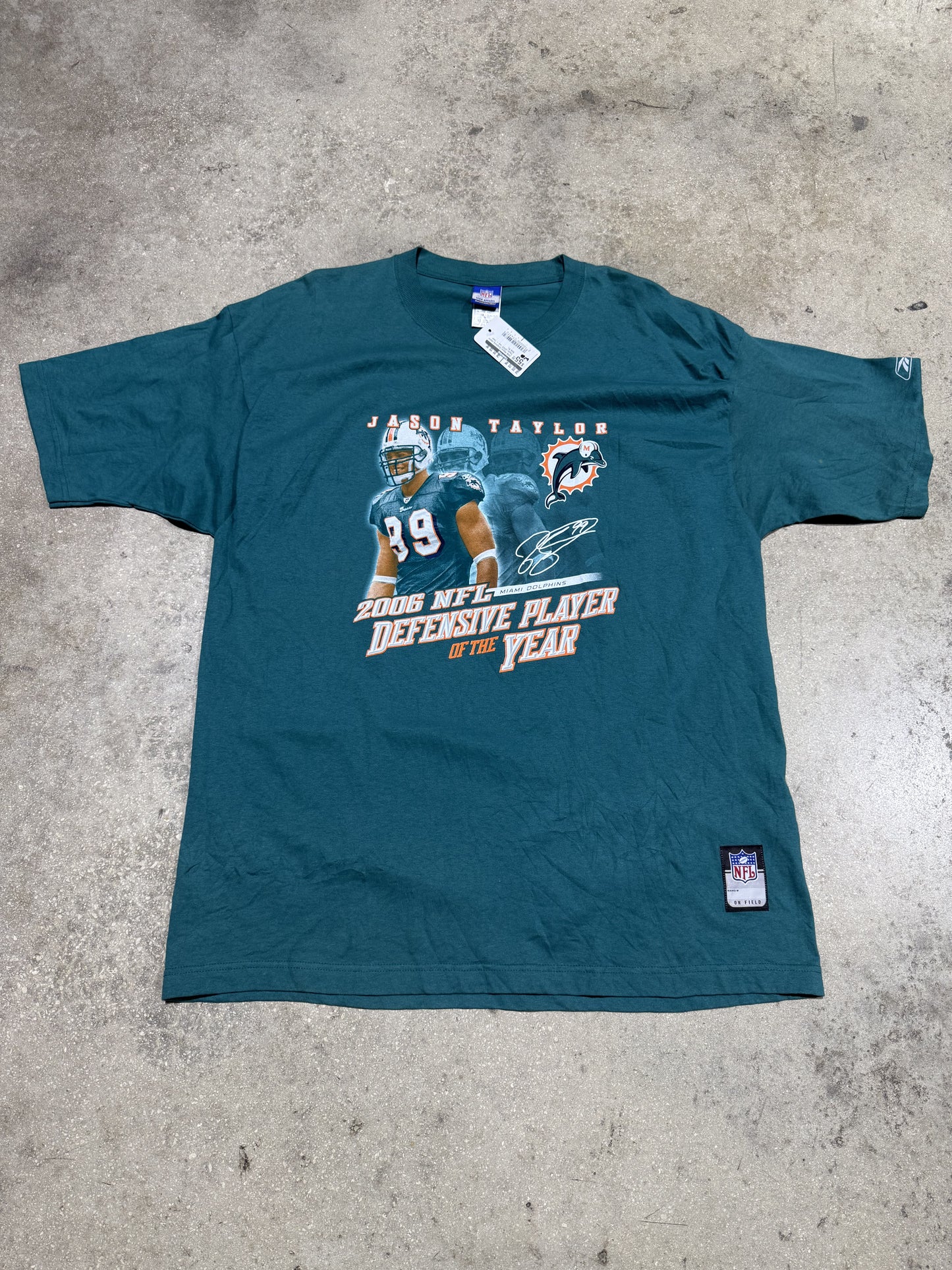 2006 Miami Dolphins Jason Taylor DPOY Tee - Teal Size XL
