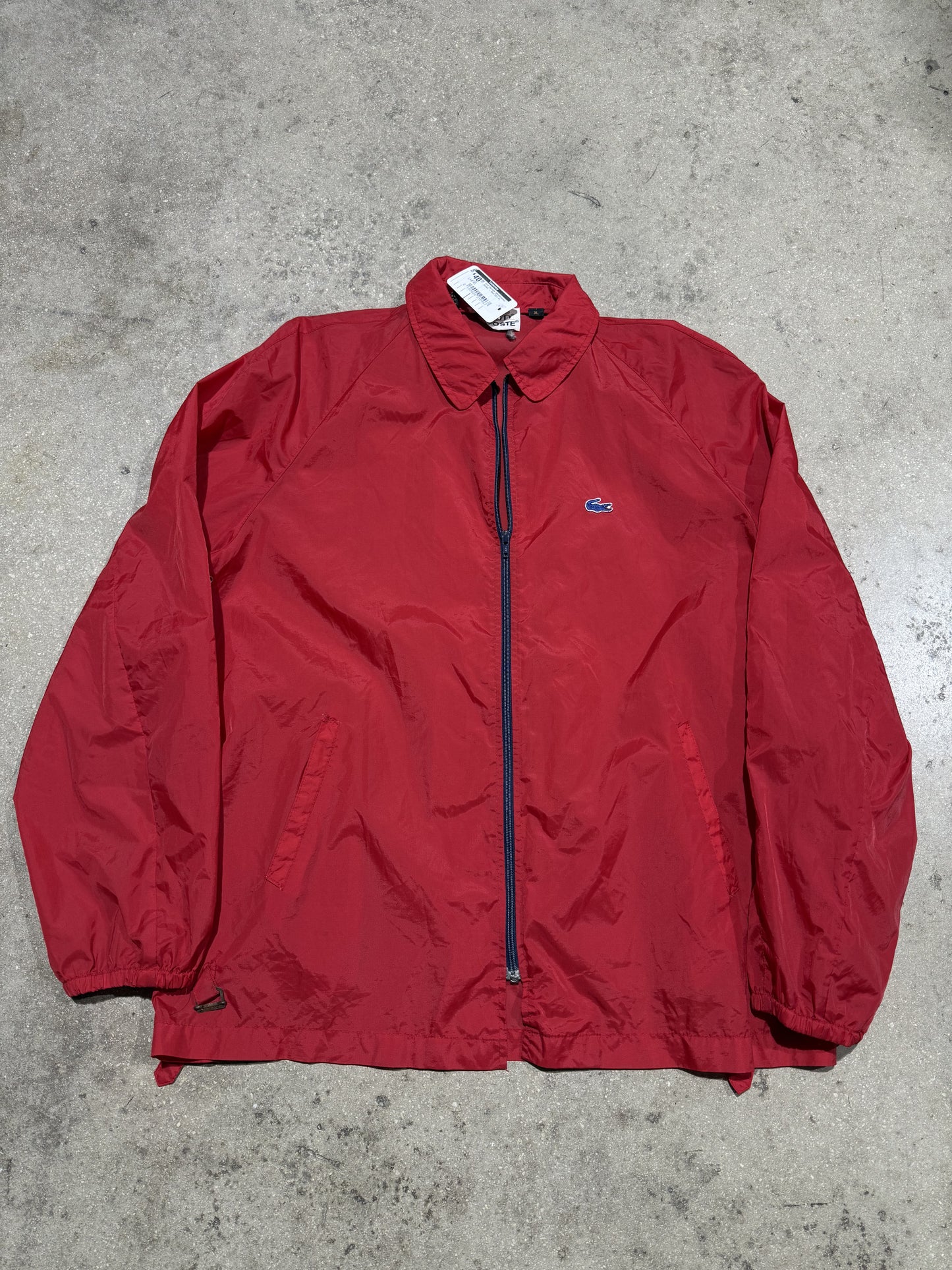 90s Izod Lacoste Windbreaker Jacket - Red Size XL