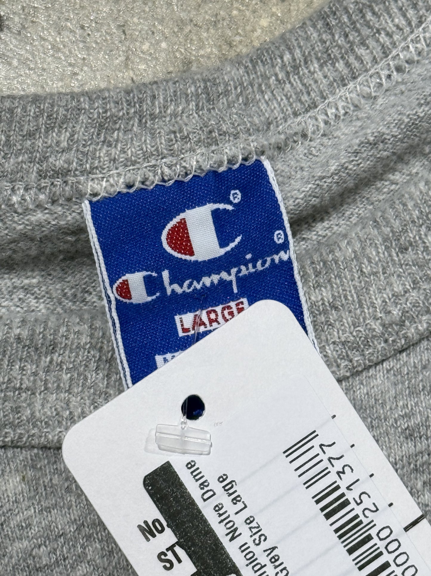 80s Champion Notre Dame Tee - Grey Size Large