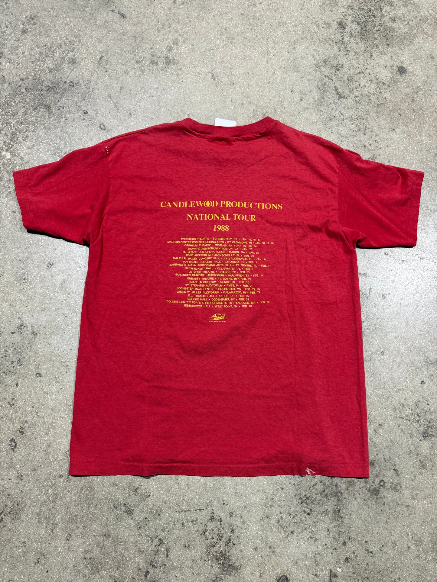 1988 Funny Girl Broadway National Tour Tee - Red Size Large