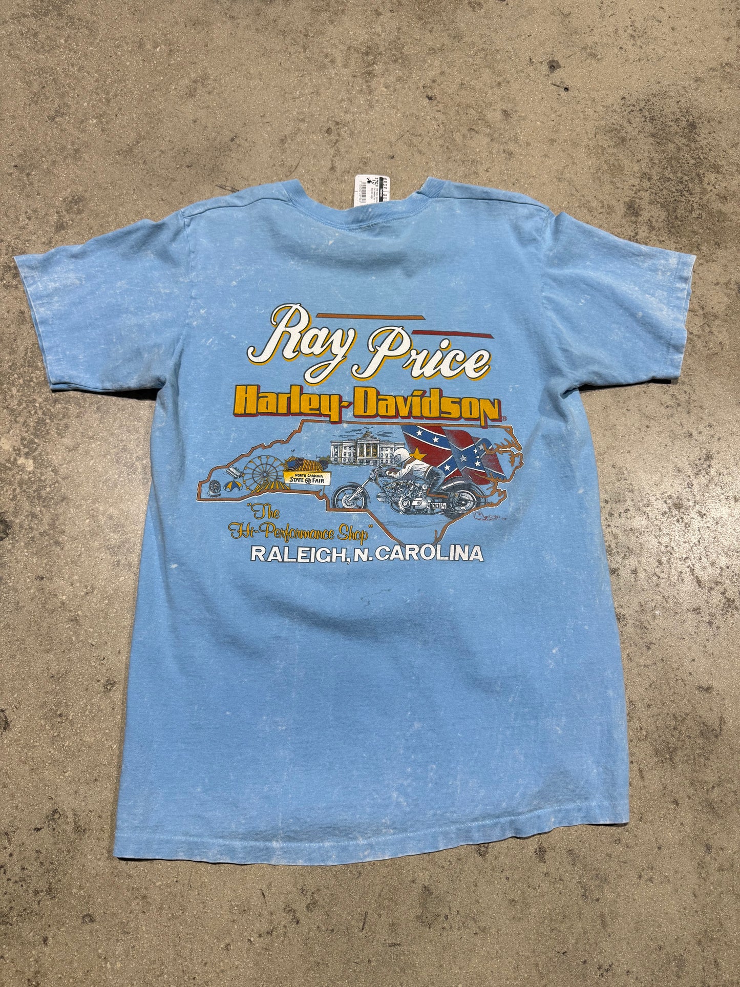 1998 Harley Davidson A Cry For Freedom Tee - Baby Blue Size Large