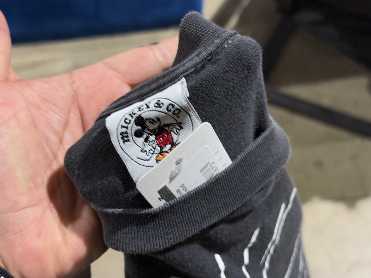 Disney Mickey Mouse Shadow Tee - Faded Black Size XXL