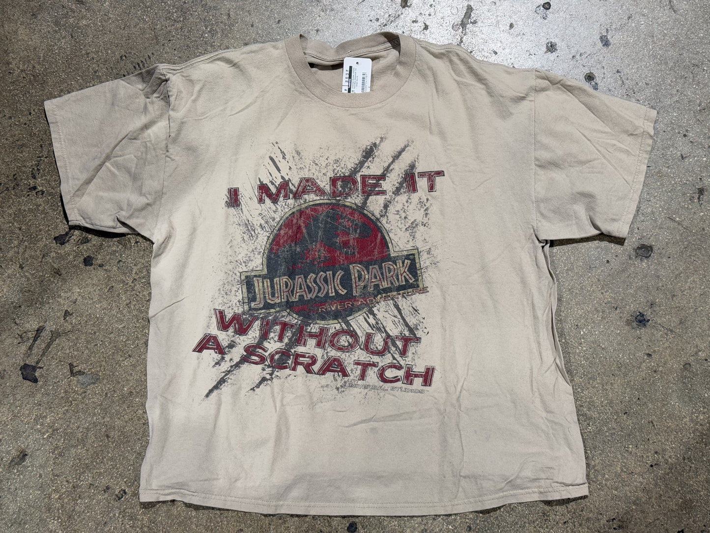 Universal Studios Jurassic Park River Adventure Tee - Khaki Size XL