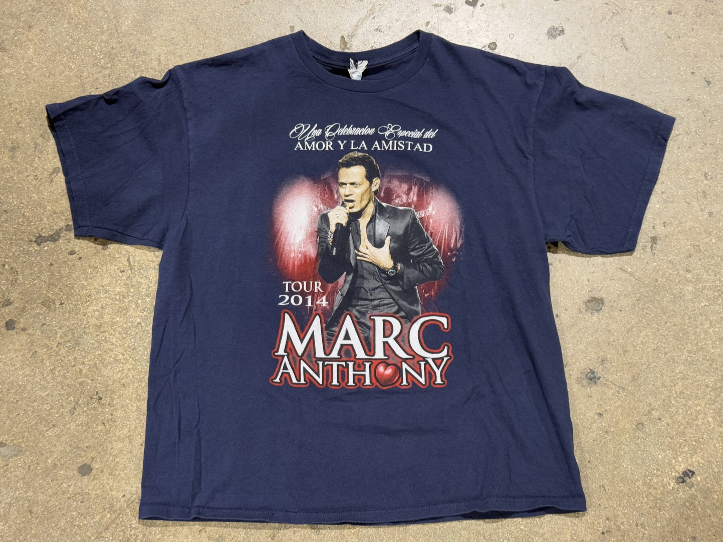 2014 Marc Anthony Amor Y La Amistad Tour Tee - Navy Size XXL