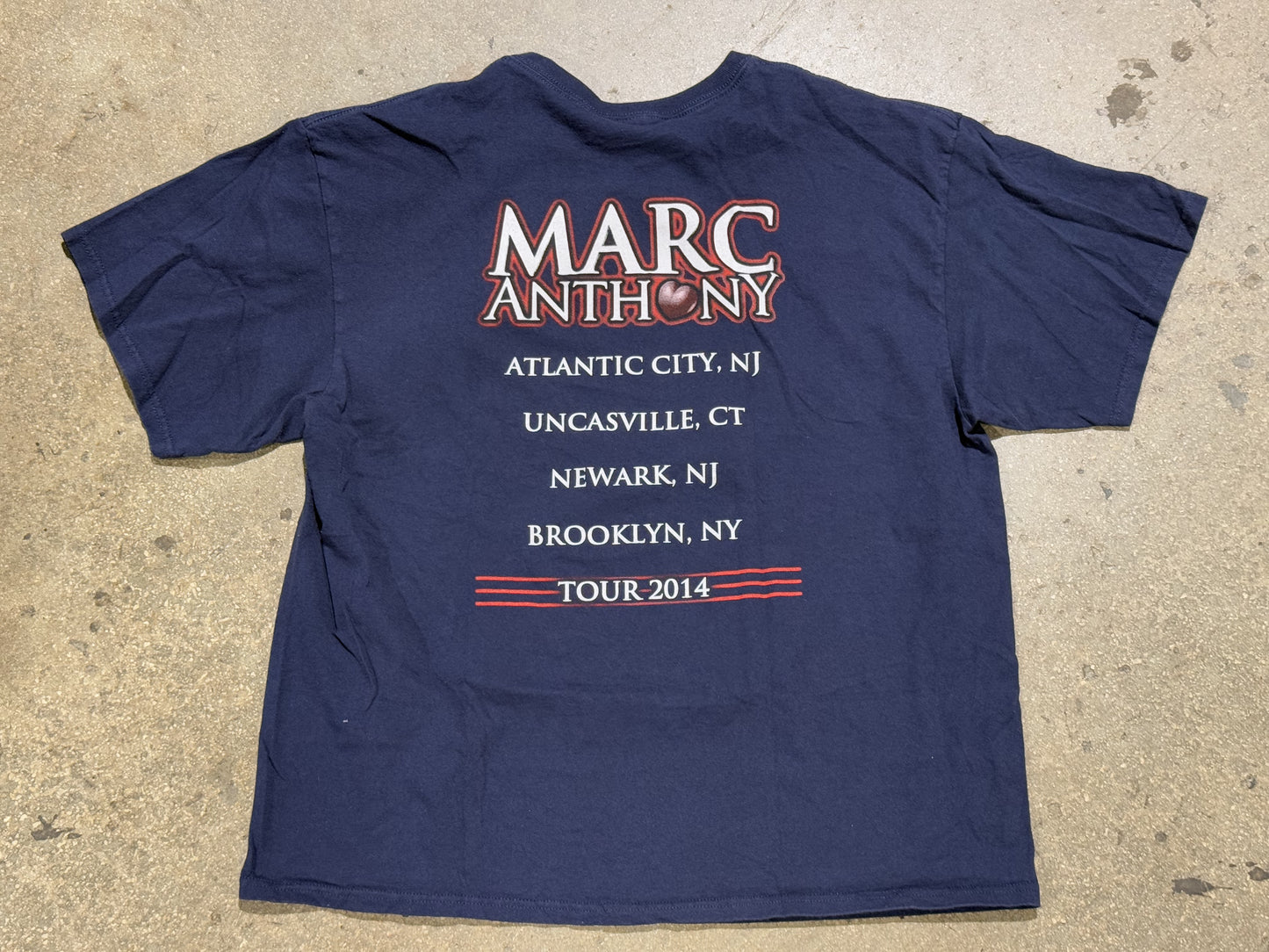 2014 Marc Anthony Amor Y La Amistad Tour Tee - Navy Size XXL