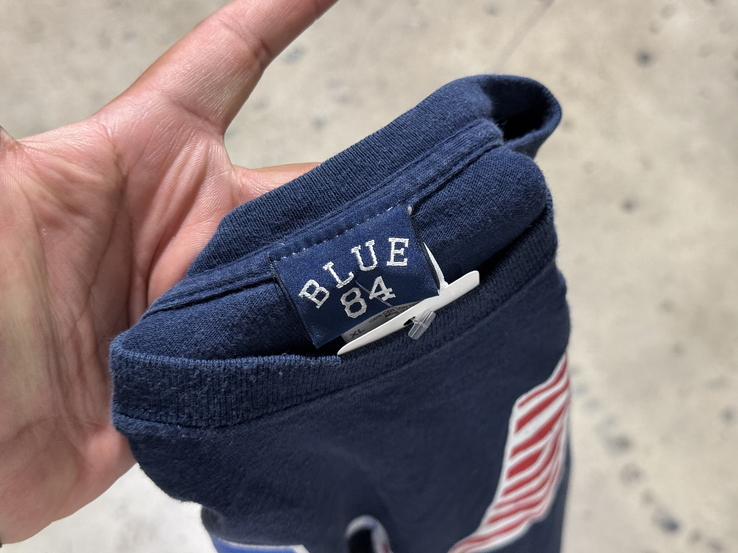 Blue 84 UM Hurricanes USA Flag Sign Tee - Navy Size XL