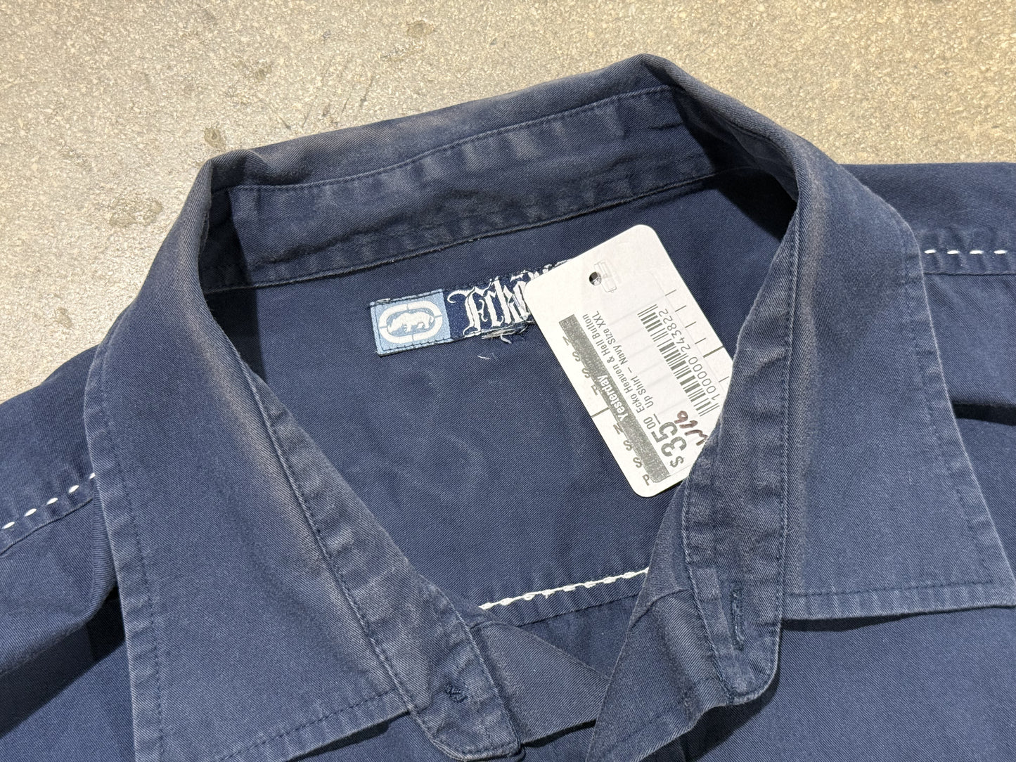 Ecko Heaven & Hell Button Up Shirt - Navy Size XXL