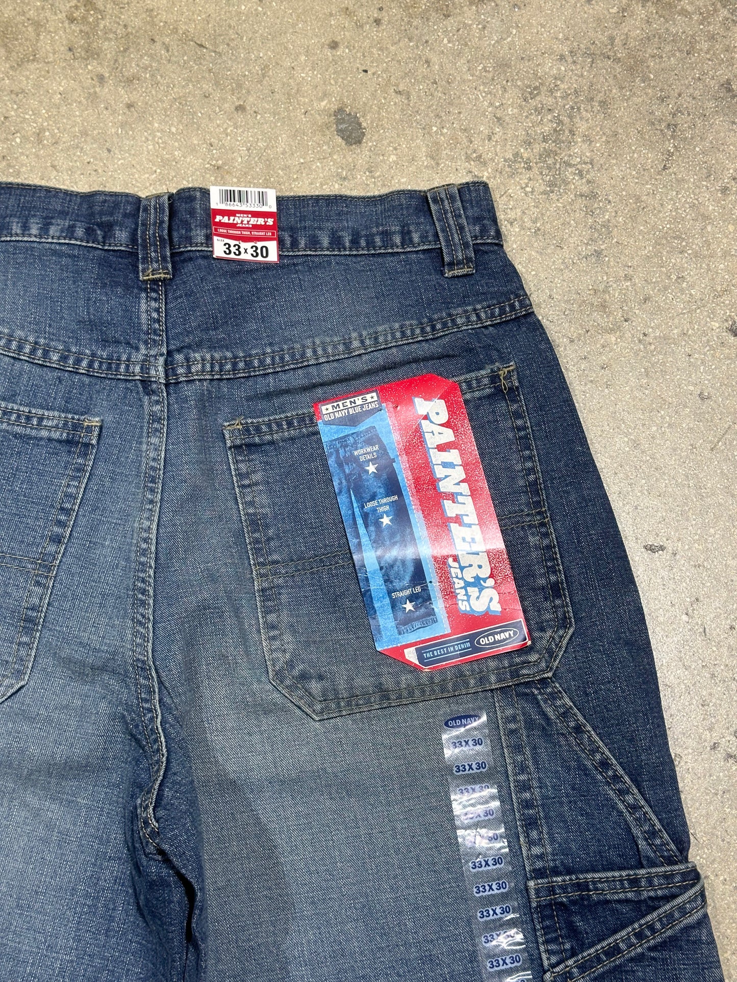 2002 Old Navy Painters Carpenter Denim Jeans - Blue Size 33x30