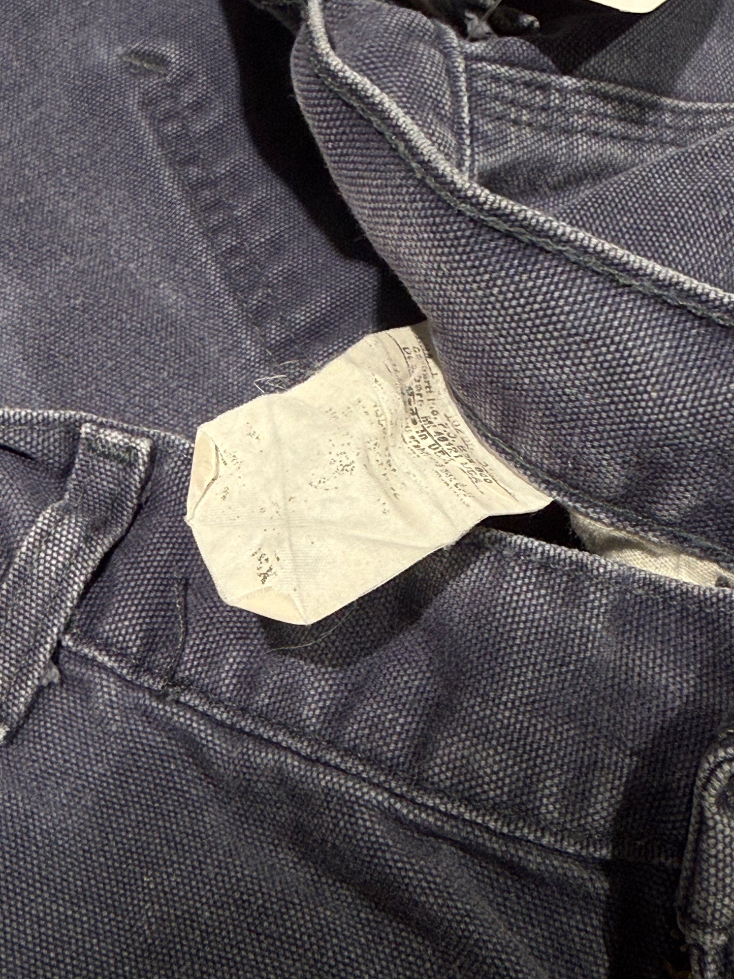 Distressed Carhartt Carpenter Pants - Faded Navy Size 36x30