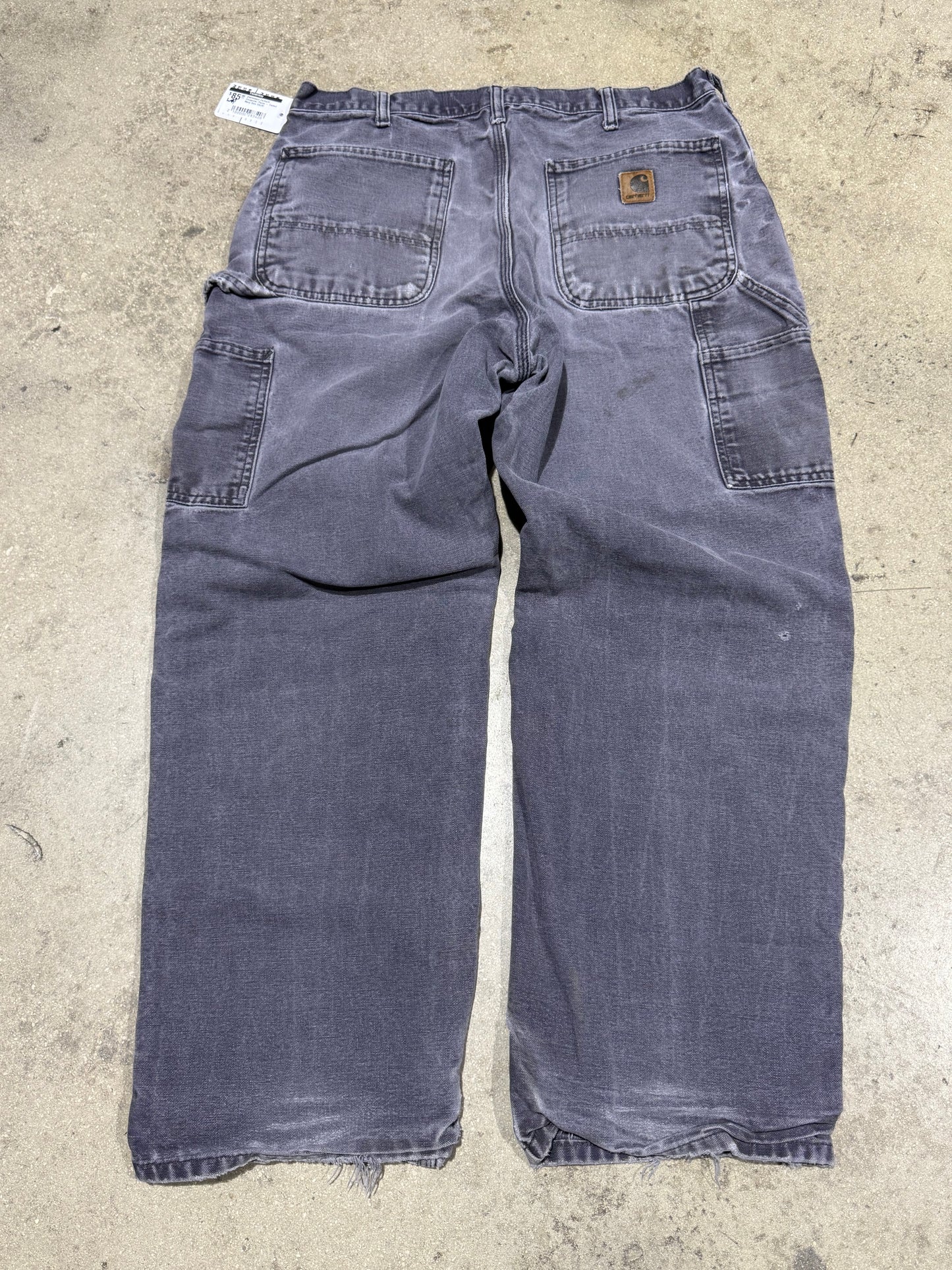 Distressed Carhartt Carpenter Pants - Faded Navy Size 34x30