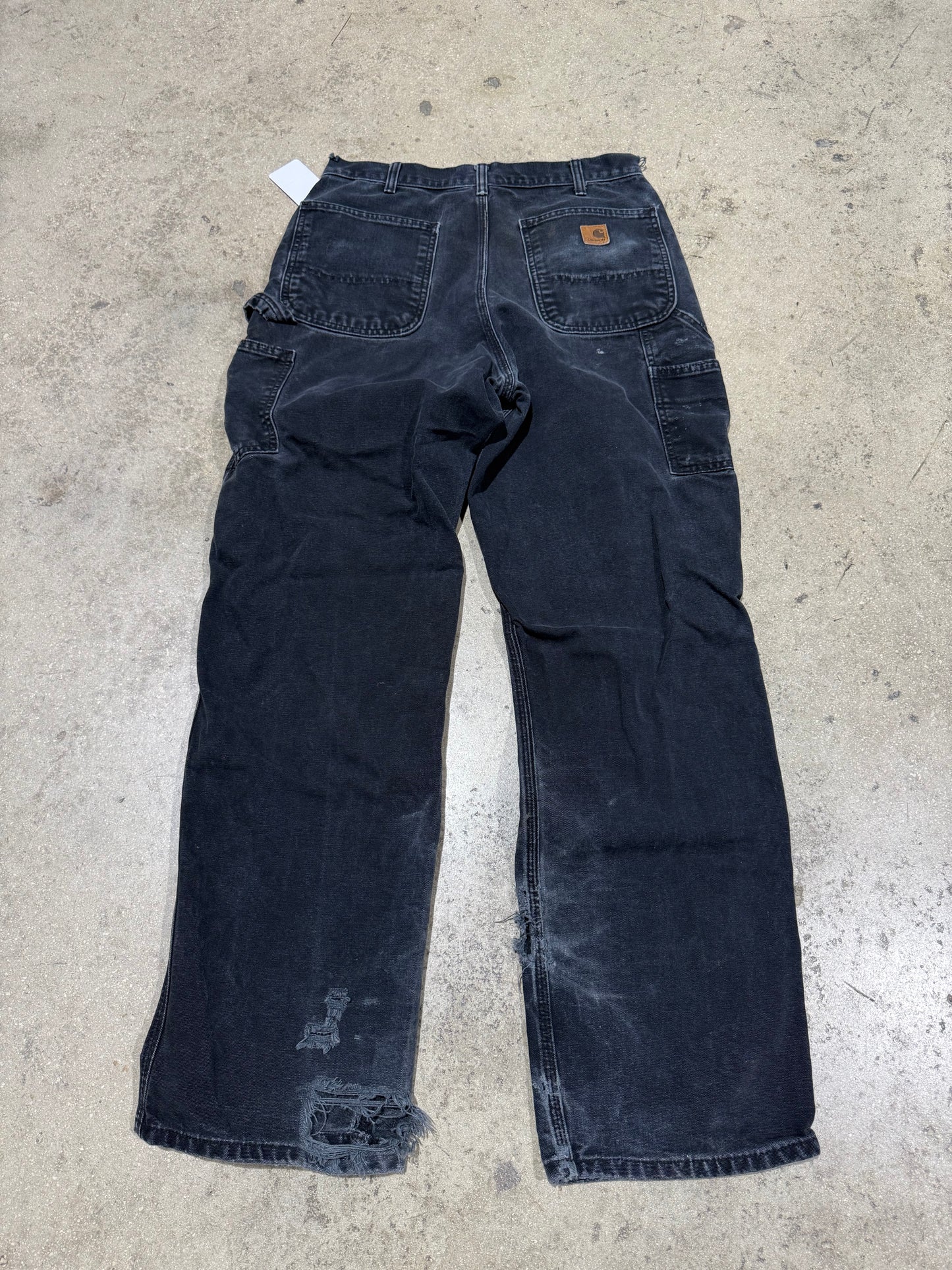 Distressed Carhartt Carpenter Pants - Black Size 32x34