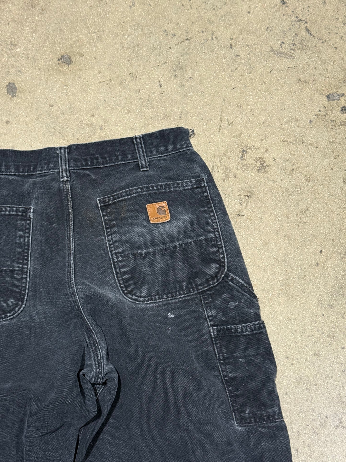 Distressed Carhartt Carpenter Pants - Black Size 32x34