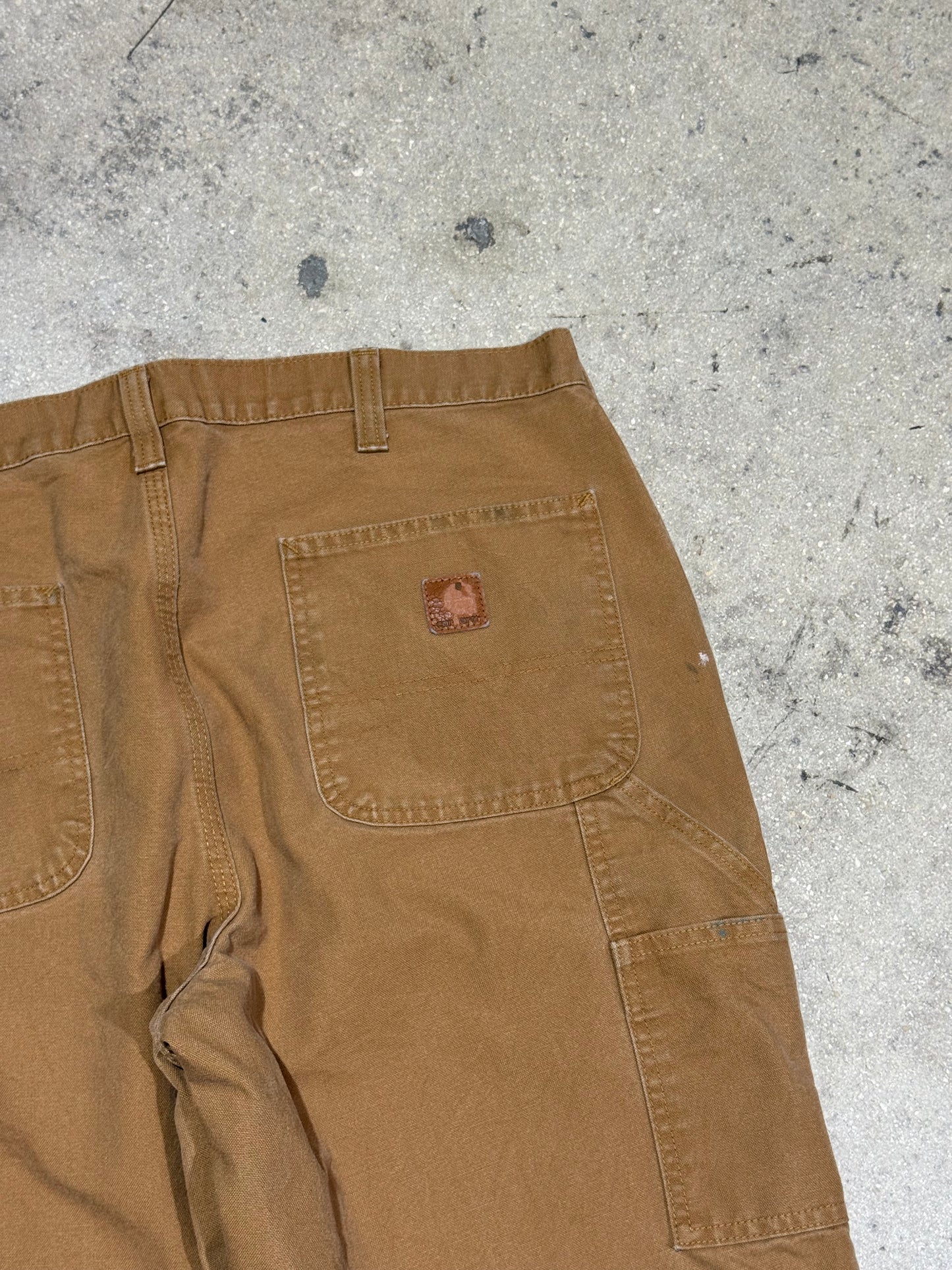 Distressed/Paint Splatter Carhartt Carpenter Pants - Dark Khaki Size 38x30