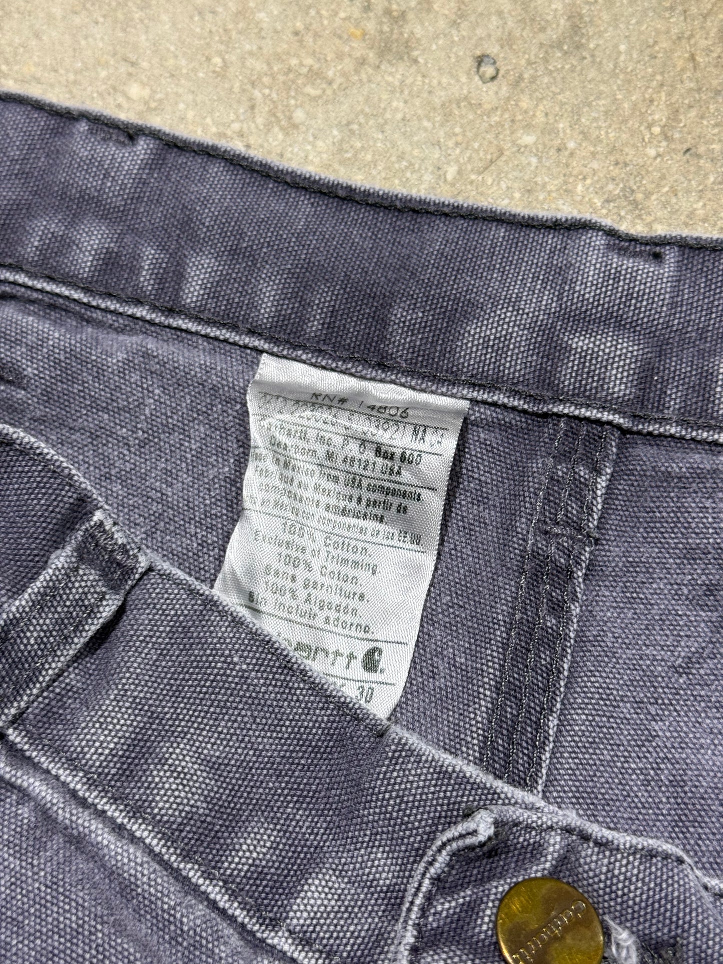 Distressed Carhartt Carpenter Pants - Faded Navy Size 32x30