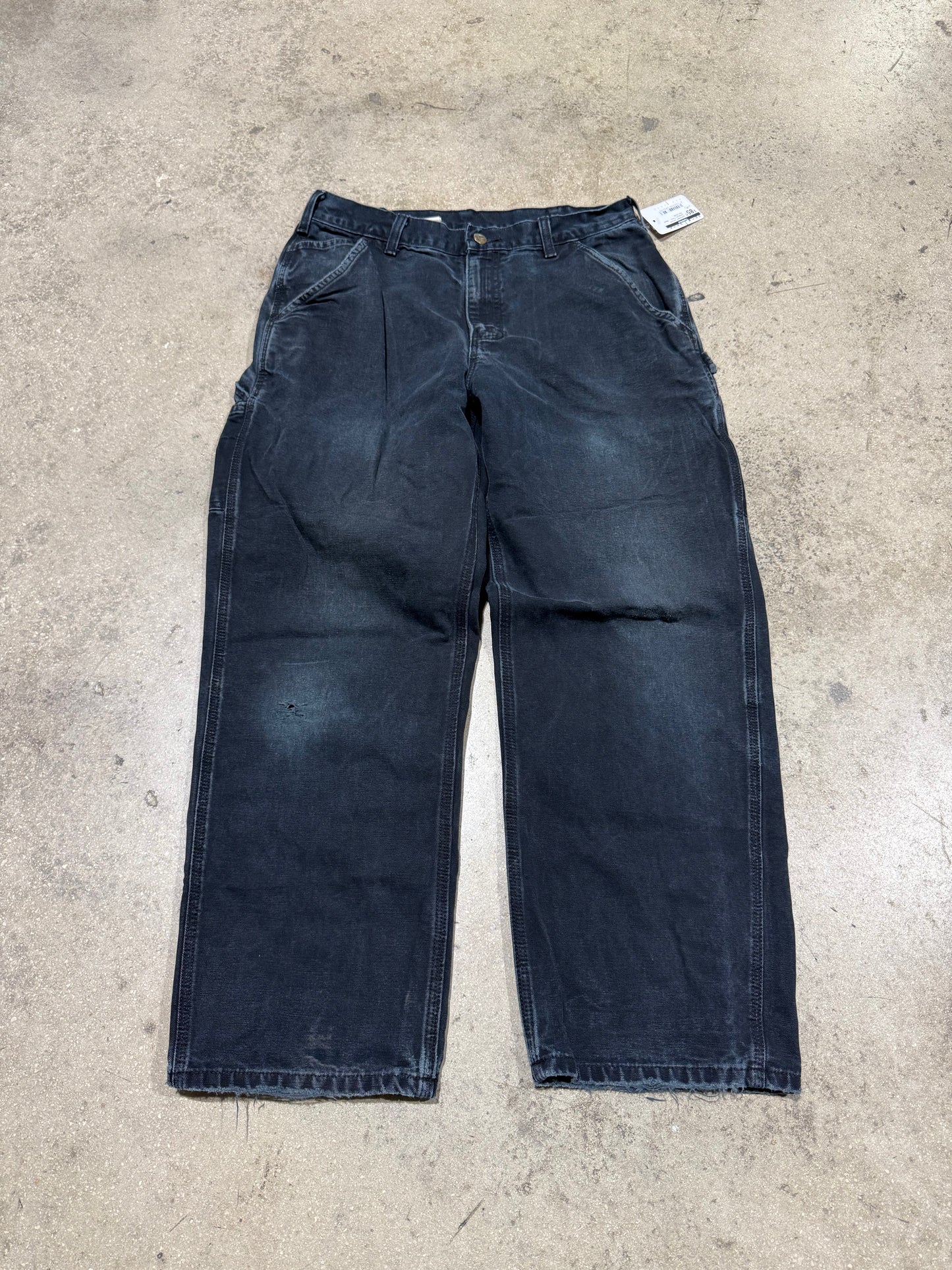 Distressed Carhartt Carpenter Pants - Black Size 33x30