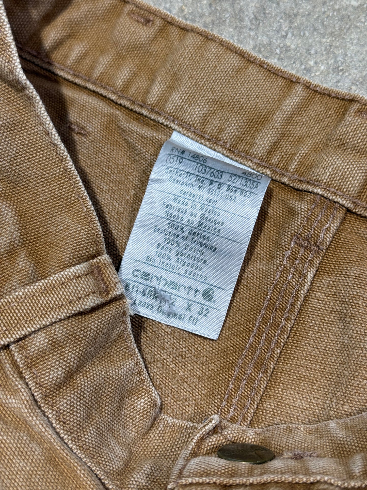 Distressed Carhartt Carpenter Pants - Dark Khaki Size 32x32