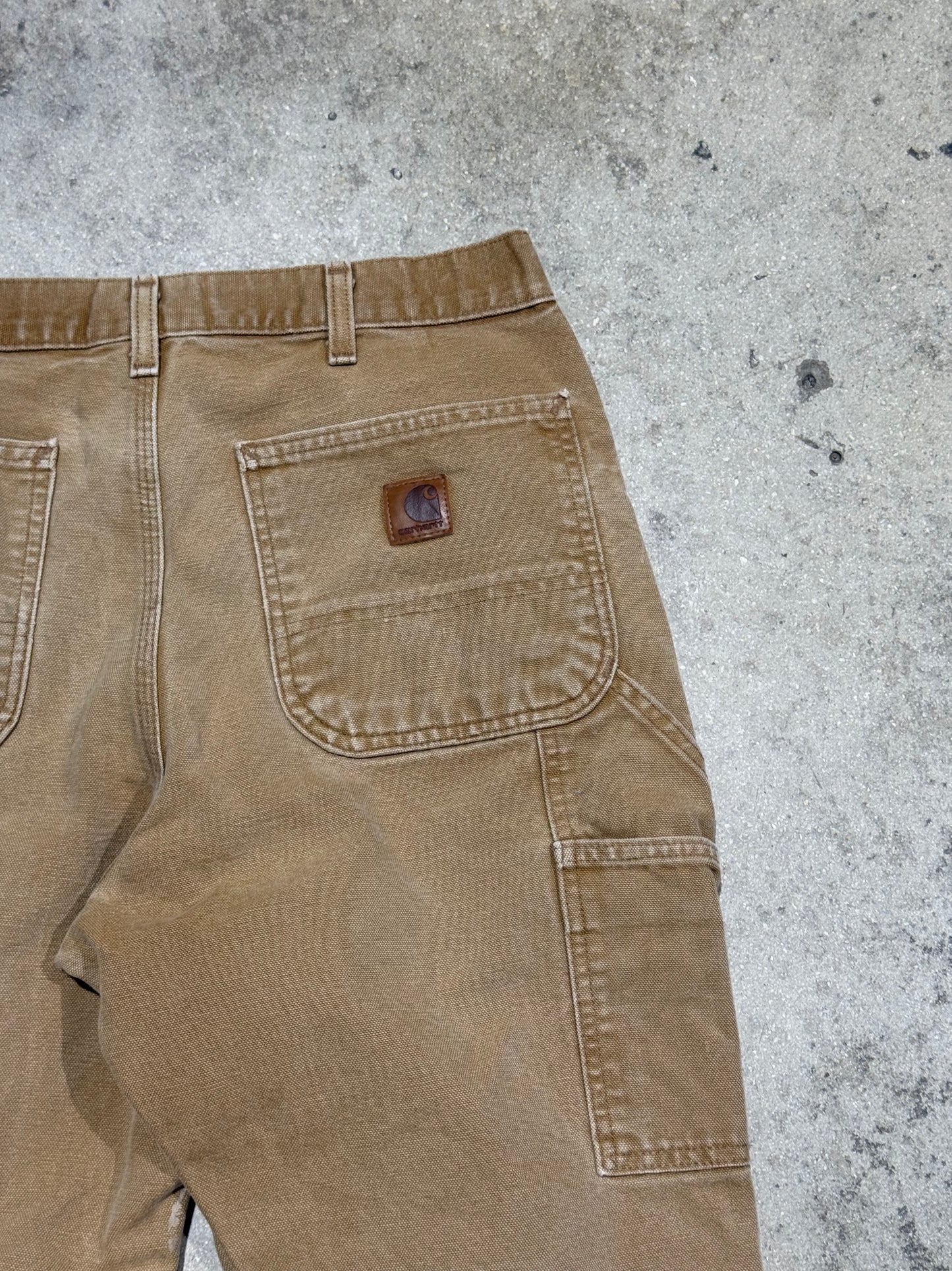 Distressed Carhartt Carpenter Pants - Dark Khaki Size 32x32