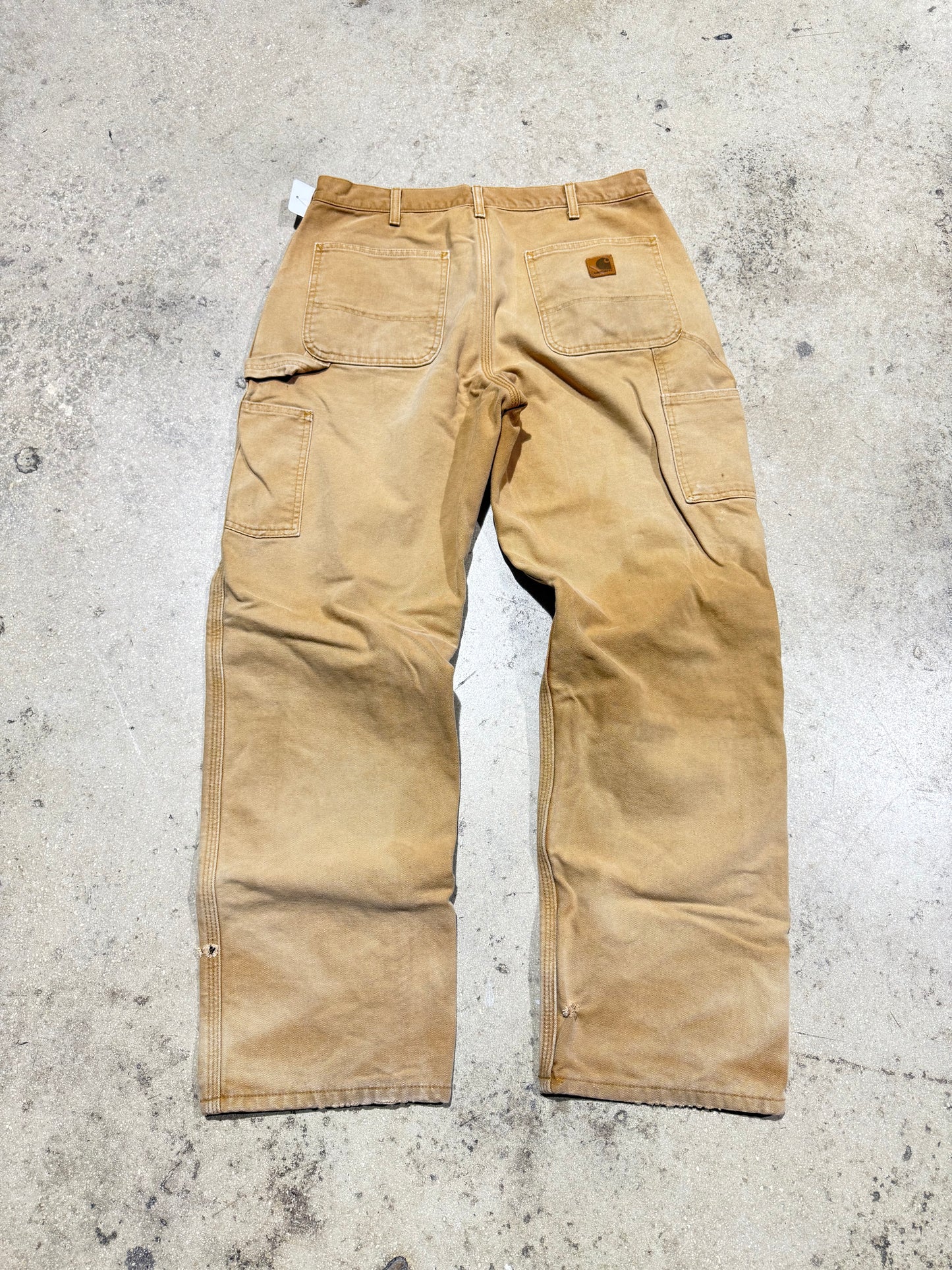 Distressed Carhartt Carpenter Pants - Khaki Size 34x32