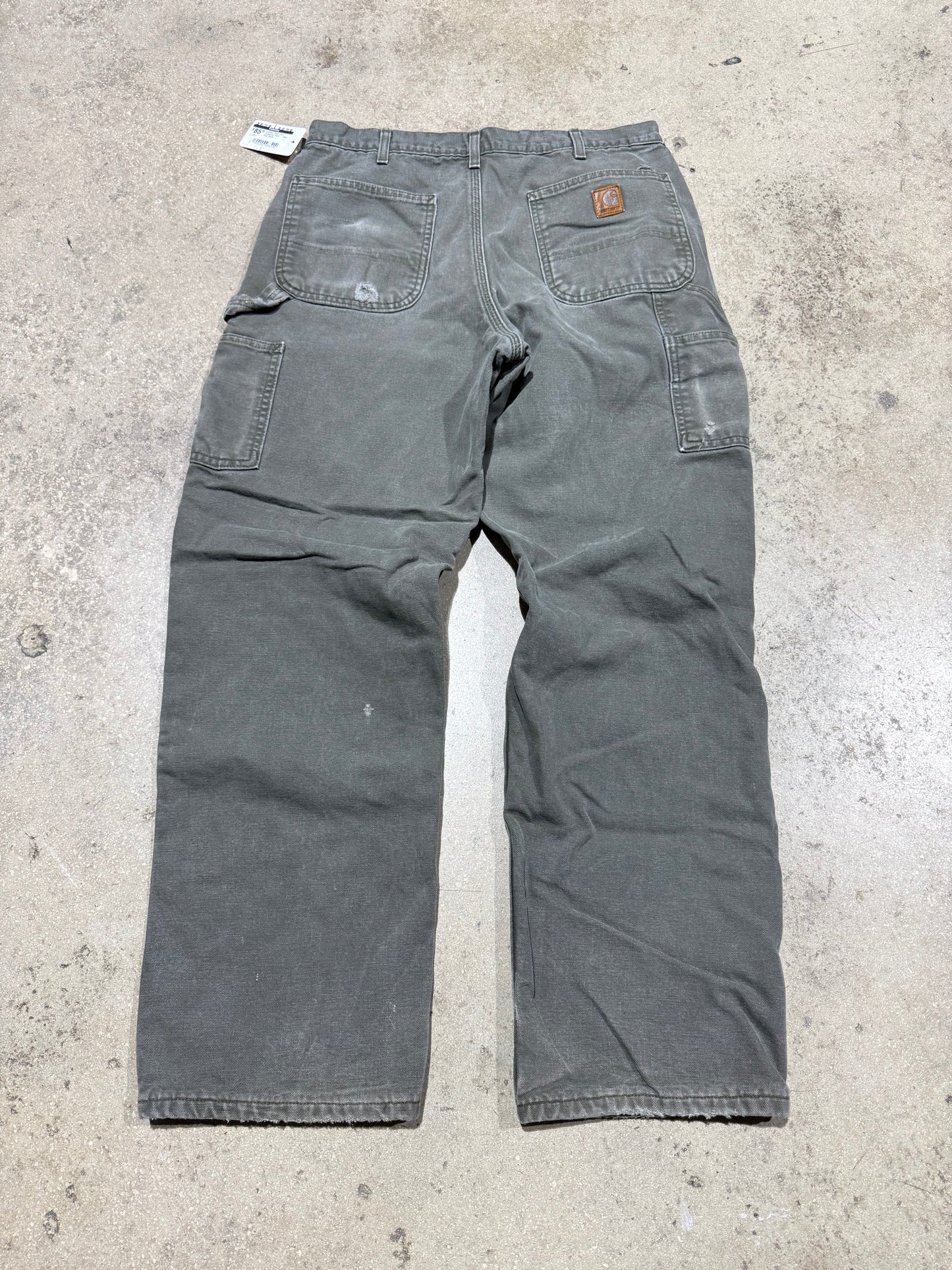 Carhartt Plaid Liner Carpenter Pants - Olive Size 34x32
