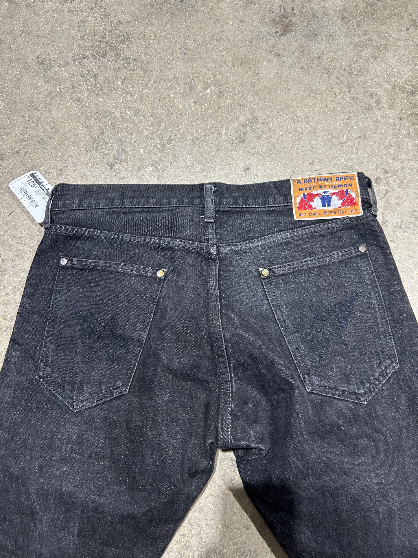 00s Bape Busy Works Denim - Black Size Small