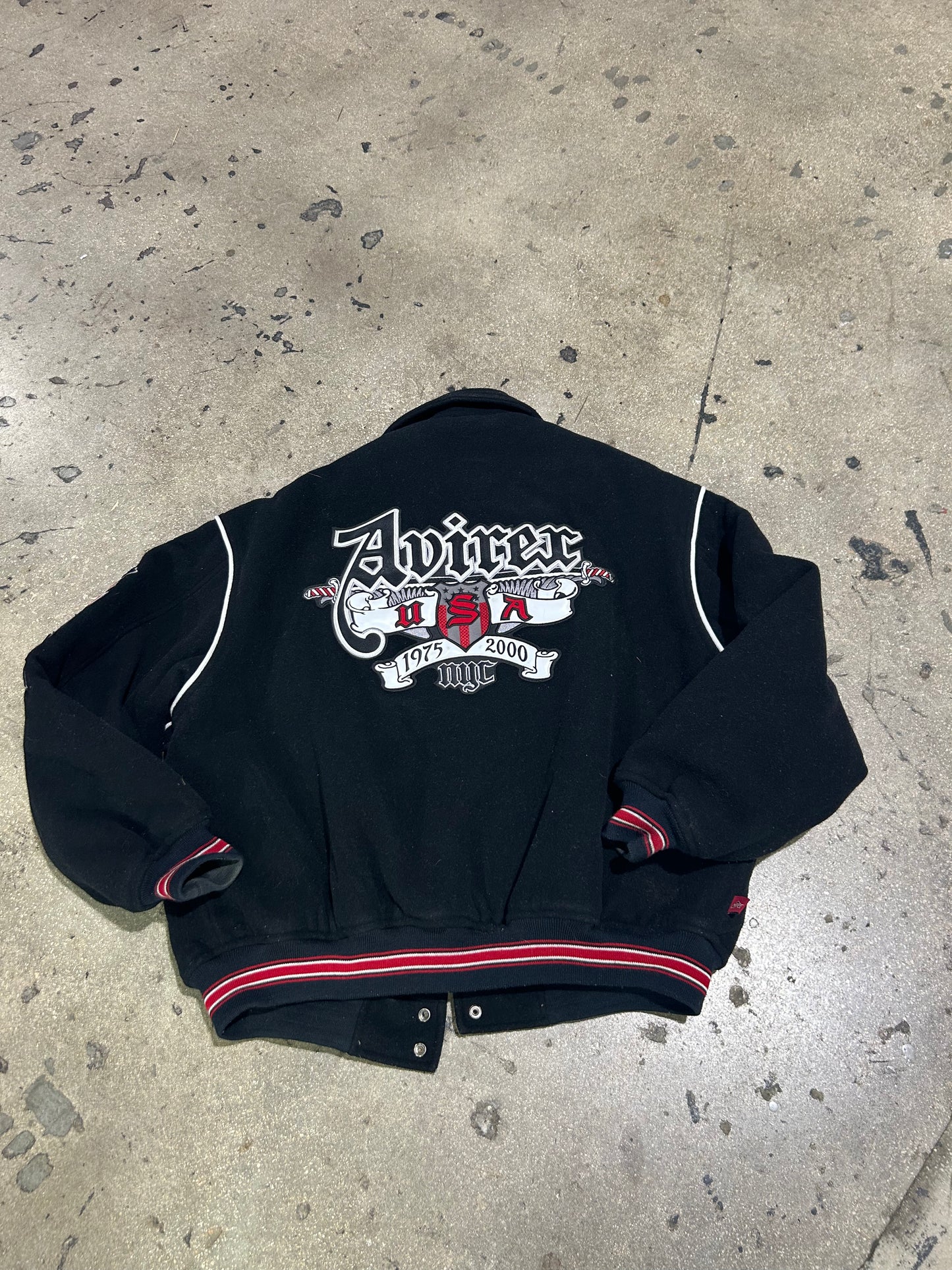 AVIREX USA Wool Jacket - Black Size 3XL