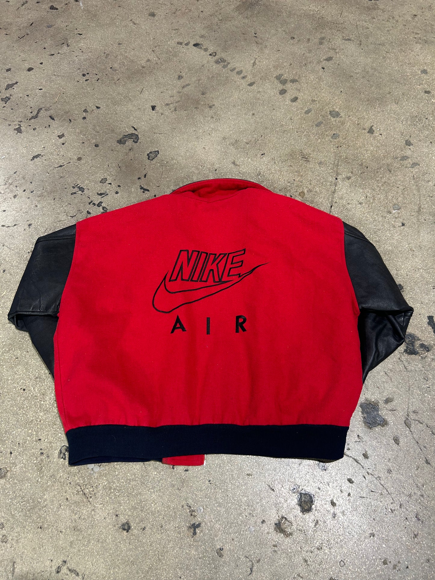 Nike Air Letterman Style Jacket - Black/Red Size XL