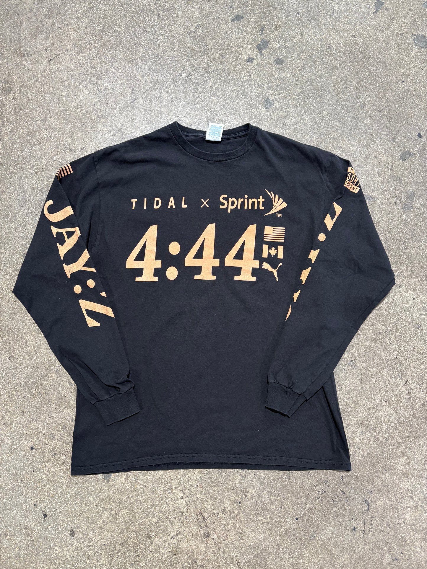 Jay-Z 4:44 Tour Long Sleeve Tee - Black Size Large