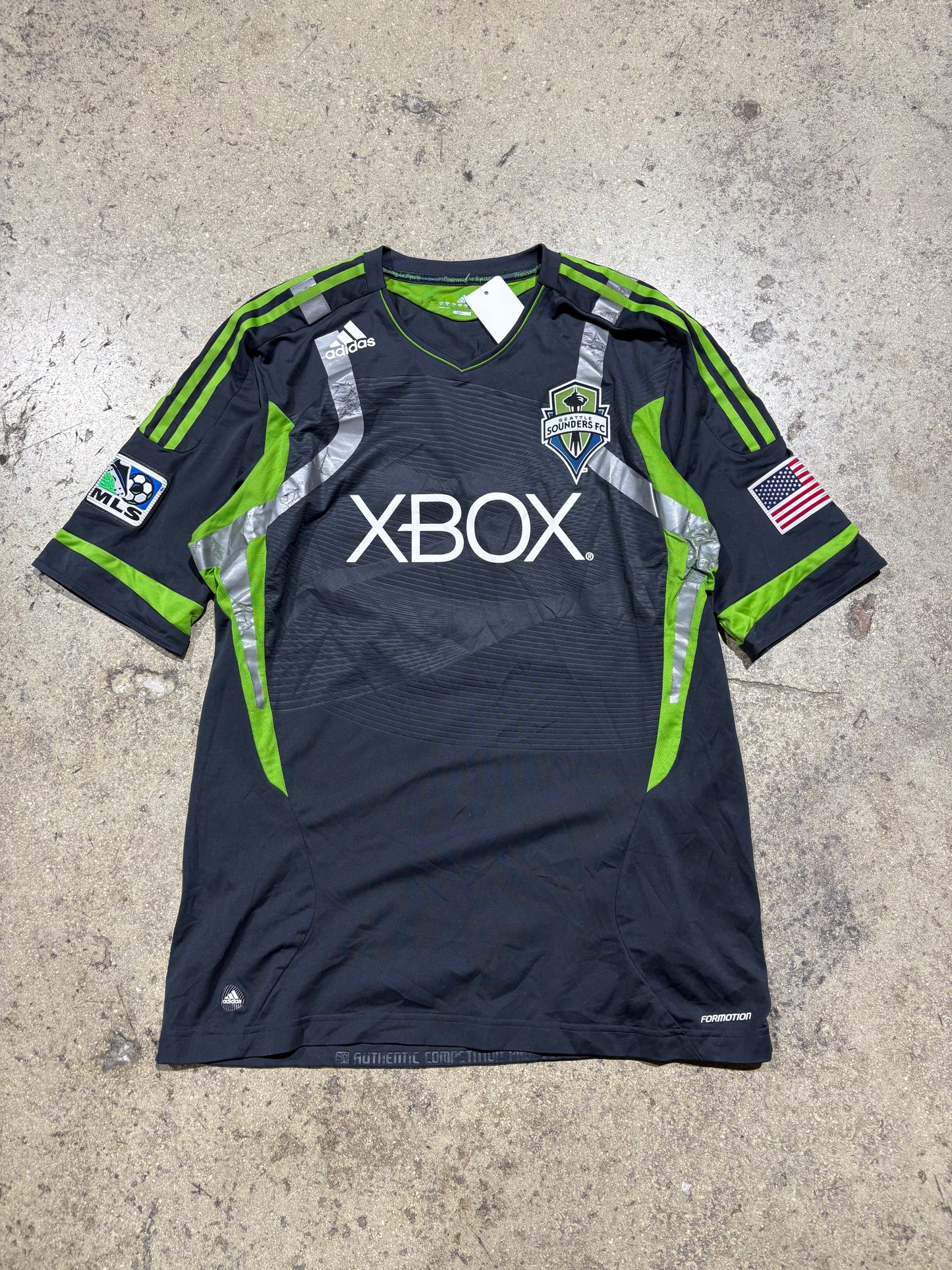 2010 Seattle Sounders FC Xbox Soccer Jersey - Grey/Green Size XL