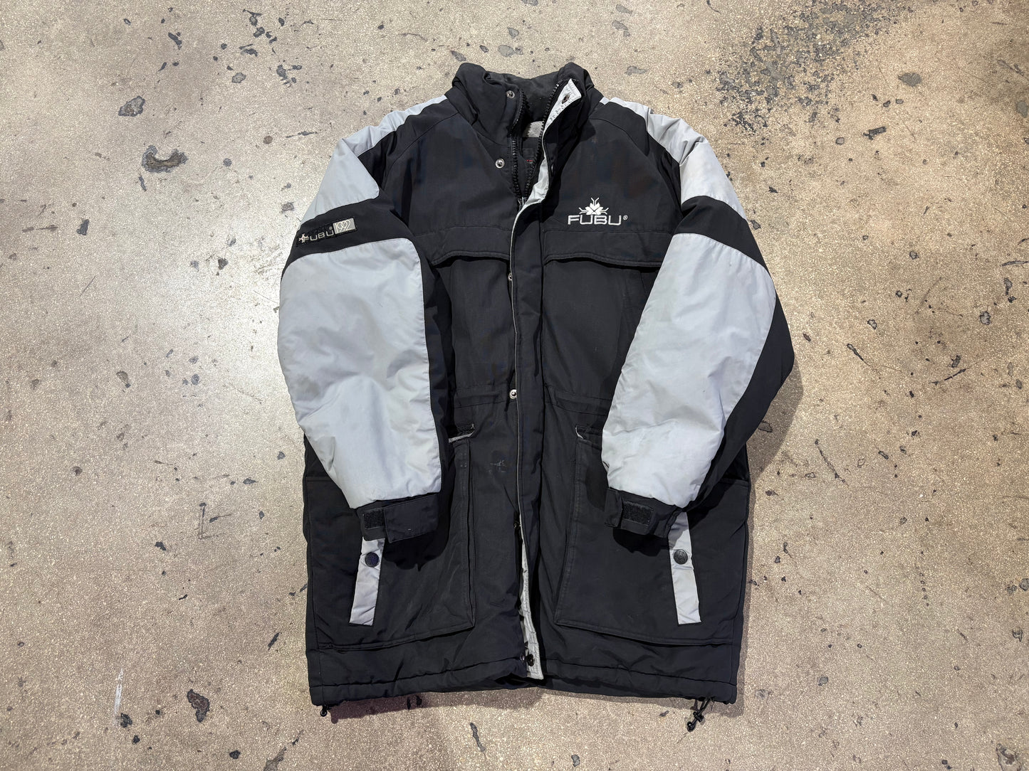 FUBU The Collection Winter Jacket - Black/Grey Size Large