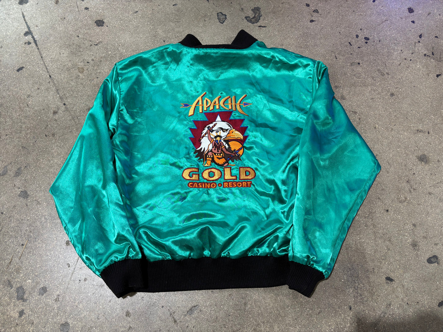 Apache Gold Resort Reversible Satin Jacket Size XL