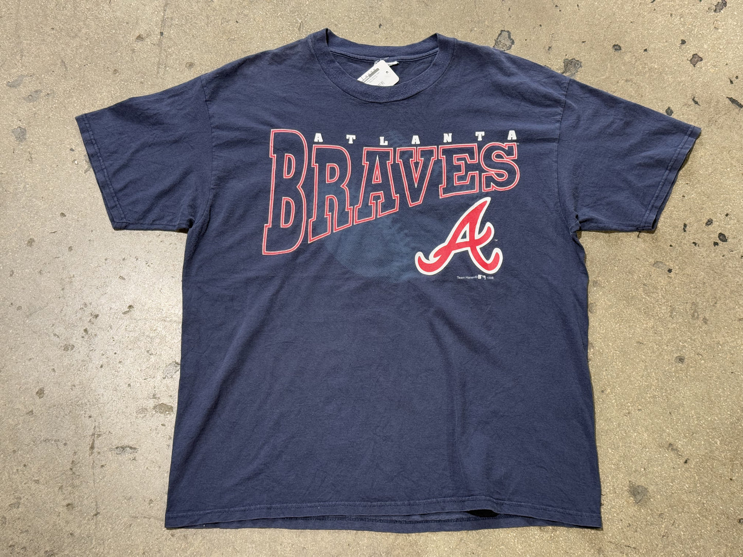 1998 Atlanta Braves Logo Tee - Navy Size XL