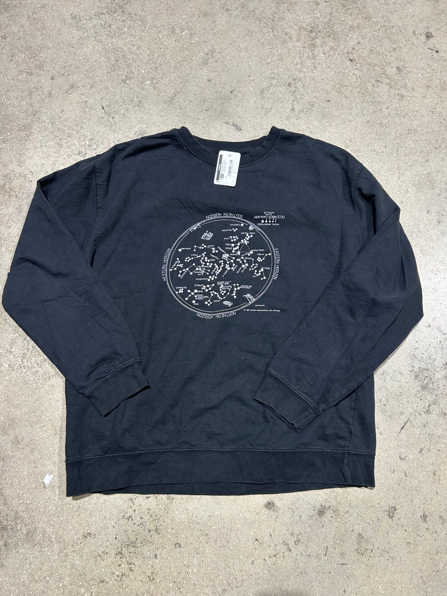 1987 Vince Rincon Astrology Crewneck - Black Size Large