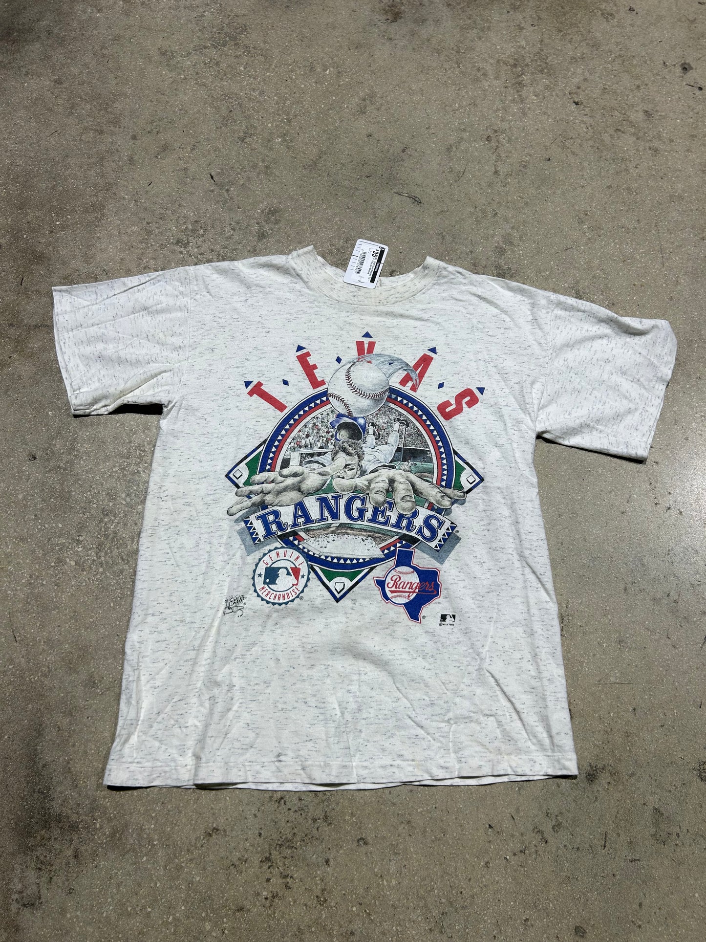 1992 Texas Rangers Tee - Grey Size Medium