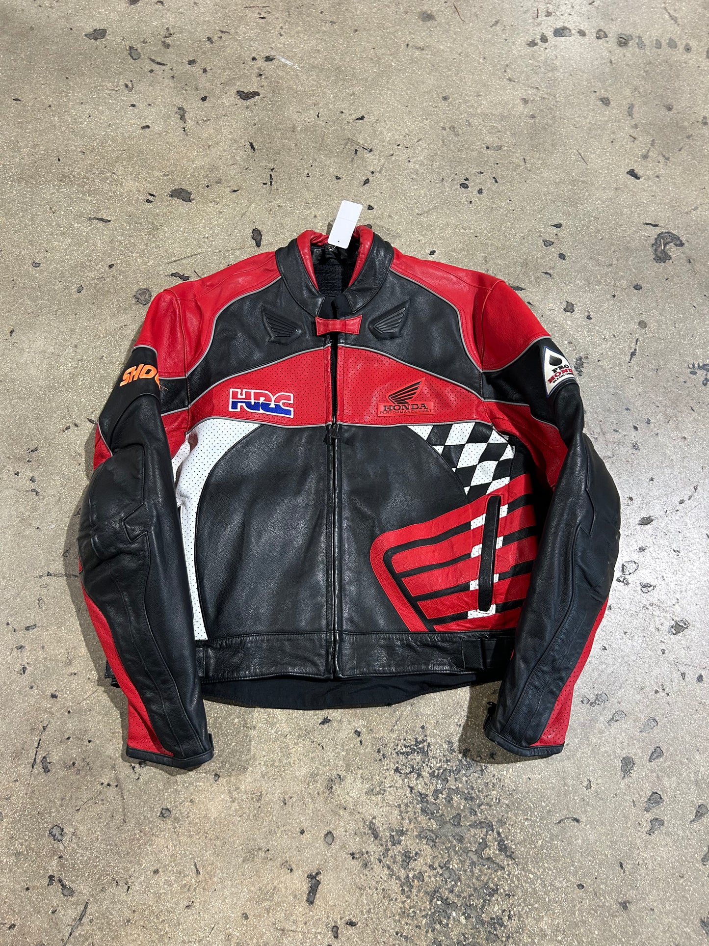 Honda Leather Biker Jacket - Red/Black Size XXL