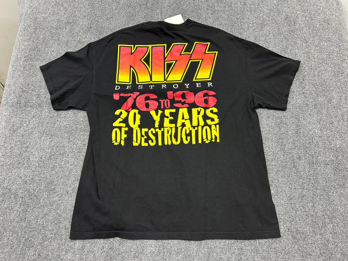 1996 Kiss 20 Years Of Destruction Tour Tee - Black Size 2XL