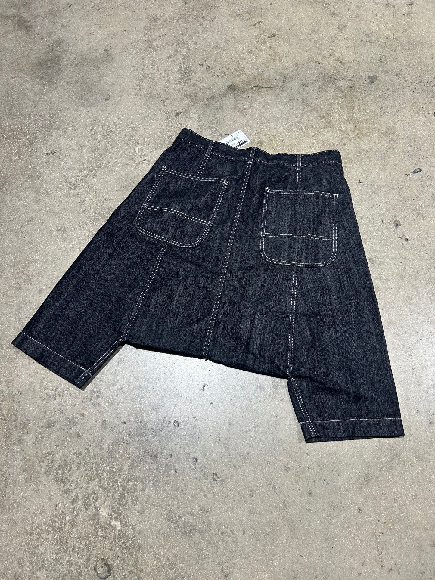 2011 Cdg Drop Crotch Denim Shorts - Black Size Small