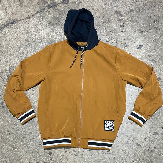 Ecko Hooded Jacket - Wheat/Black Size Large