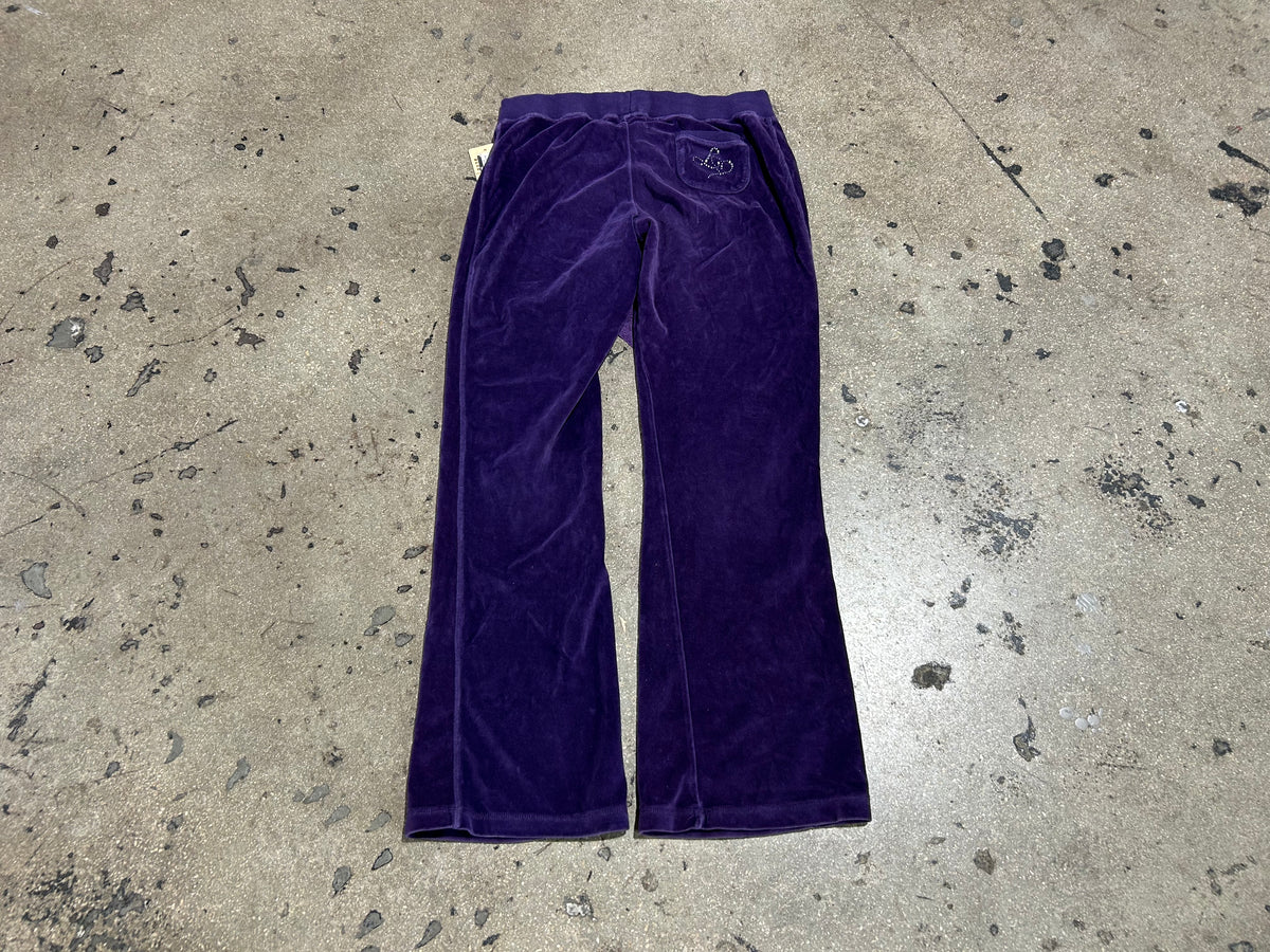 WMNS Velour Purple Sweatpants - Purple size Medium