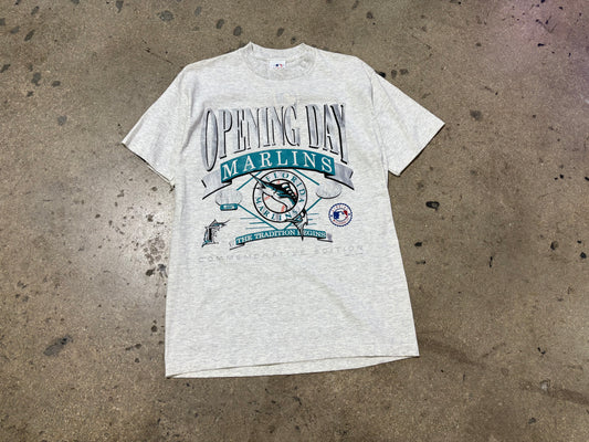 1993 Florida Marlins Opening Day Tee - Grey Size Large