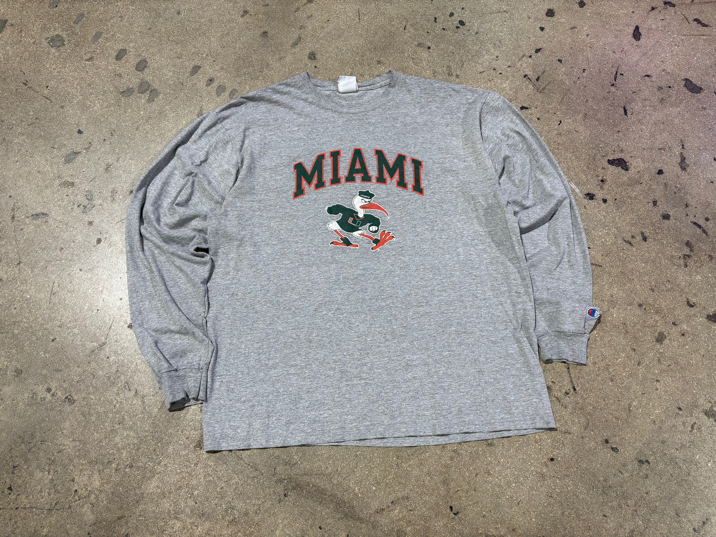 Miami Hurricanes Long Sleeve Tee - Grey Size XL