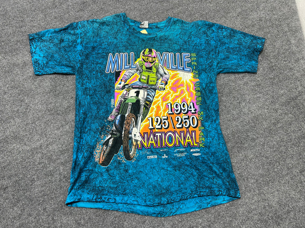 1994 Millville Motocross Tee - Blue size Large