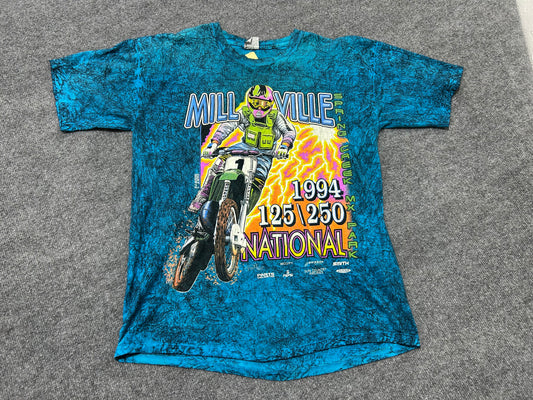 1994 Millville Motocross Tee - Blue size Large