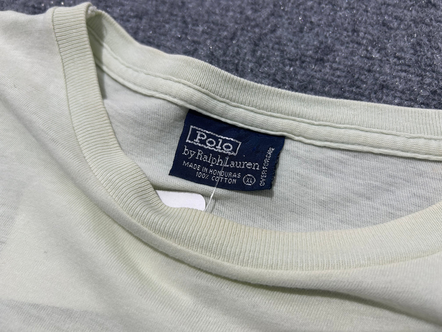 90s Polo Ralph Lauren Single Stitch Pocket Tee - Mint  Size XL