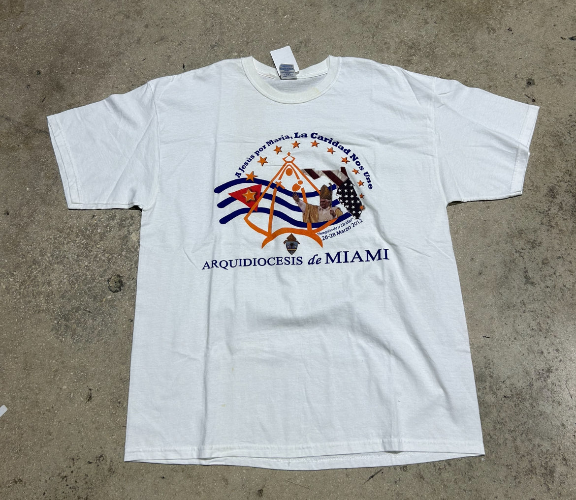2012 Miami Pope Tee - White Size XL